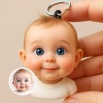 Özel 3D fotoğraflı anahtarlık | kişiselleştirilmiş Erkek Bebek figürü | el yapımı portre minyatür | doğum günü anı hediyesi