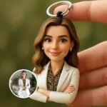 Kişiselleştirilmiş 3D iş anahtarlığı – fotoğraftan özel mini Yönetici figürü - 8CM (3,15 inç) - Görsel 4