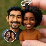 Kişiye özel 3D çift anahtarlığı: kişiselleştirilmiş mini büst figürü