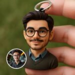 Özel 3D portre anahtarlık: kişiselleştirilmiş fotoğraf figürü hediye (8CM - Görsel 3