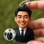 Kişiselleştirilmiş 3D iş anahtarlığı – fotoğraftan özel mini Yönetici figürü - 8CM (3,15 inç) - Görsel 2