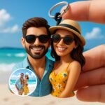 Kişiye Özel 3D Çift Figürlü Anahtarlık: Düğün Hatırası (8CM)