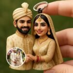 Özel 3D çift figürü maskot anahtarlık – portre, hediyelik, kişiye özel tasarım (8 cm)