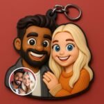Özel 3D çift anahtarlığı: kişiselleştirilmiş karikatür tarzı fotoğraf büst hediyesi - Görsel 4