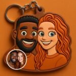 Özel 3D çift anahtarlığı: kişiselleştirilmiş karikatür tarzı fotoğraf büst hediyesi - Görsel 2