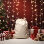 Noel çantası Noel Baba çuvalı pamuklu büzgülü hediye çantası Tatil ambalajı tekrar kullanılabilir çevre dostu yılbaşı hediye paketleme - Görsel 3