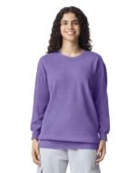 Kişiye Özel İşlemeli Mor Sweatshirt Kadın Kişiselleştirilmiş Eflatun Bisiklet Yaka Hediye Oversize Lavanta Rengi Sweatshirt Monogram İsim Yazı Tasarım