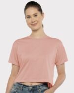 Üst düzey kadın ideal crop top özel nakışlı veya baskılı kısa kollu Tişört