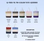 Özel Üç Renkli Bez Çanta - Kişiselleştirilmiş Kanvas Çanta - 11L Dayanıklı Pamuklu Alışveriş Çantası Kadın ve Erkekler İçin Hediye - Görsel 2