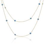 Uzun Katmanlı Doğum Taşı Kolye – Altın Kaplama Gümüş Zincir ve Değerli Taşlar, Zarif Minimalist Takı Hediyesi