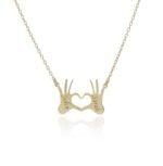 Çift kolyesi kişiselleştirilebilir eller kalp kolye ucu özel isim takı hediyesi yıl dönümü Sevgililer Günü düğün kadın erkek