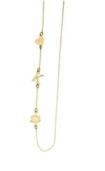 Kalp ve pati charmlı özel altın harf kolye